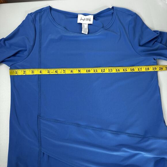 Joseph Ribkoff Top Shirt Tunic Womens 10 Blue Slinky Office Career Stretch - Picture 5 of 9